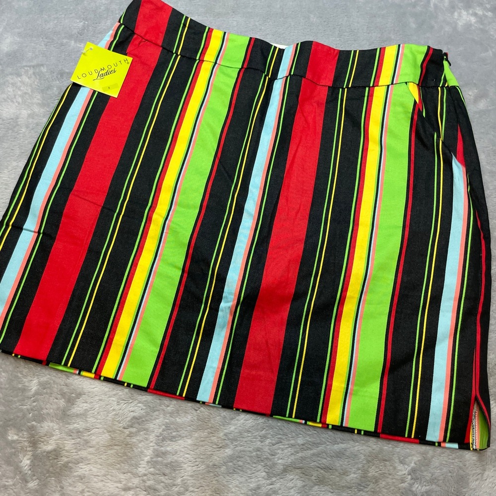 NWT Loudmouth Womens Golf Skort Skirt Size 6 Hot Dog Stripe Tennis Pickleball